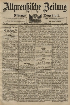 Altpreussische Zeitung, Nr. 182 Freitag 6 August 1897, 49. Jahrgang