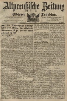 Altpreussische Zeitung, Nr. 186 Mittwoch 11 August 1897, 49. Jahrgang