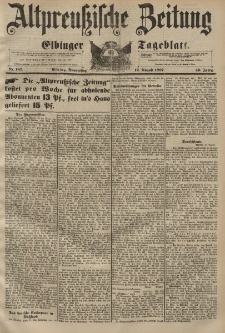 Altpreussische Zeitung, Nr. 187 Donnerstag 12 August 1897, 49. Jahrgang