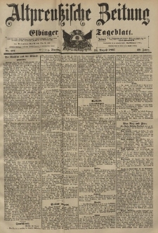 Altpreussische Zeitung, Nr. 197 Dienstag 24 August 1897, 49. Jahrgang