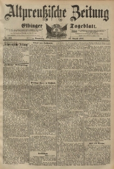 Altpreussische Zeitung, Nr. 199 Donnerstag 26 August 1897, 49. Jahrgang