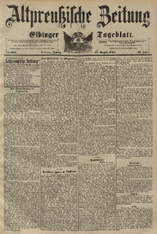 Altpreussische Zeitung, Nr. 200 Freitag 27 August 1897, 49. Jahrgang