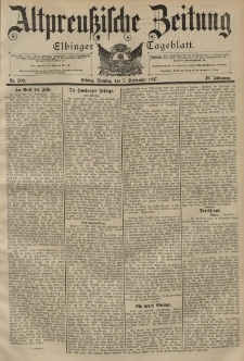 Altpreussische Zeitung, Nr. 209 Dienstag 7 September 1897, 49. Jahrgang