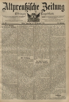 Altpreussische Zeitung, Nr. 217 Donnerstag 16 September 1897, 49. Jahrgang