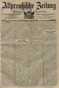 Altpreussische Zeitung, Nr. 218 Freitag 17 September 1897, 49. Jahrgang