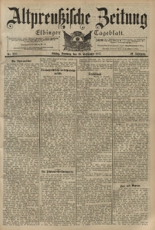 Altpreussische Zeitung, Nr. 220 Sonntag 19 September 1897, 49. Jahrgang