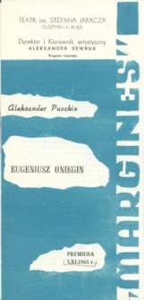 Eugeniusz Oniegin - program teatralny