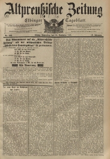 Altpreussische Zeitung, Nr. 223 Donnerstag 23 September 1897, 49. Jahrgang