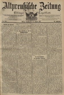 Altpreussische Zeitung, Nr. 239 Dienstag 12 Oktober 1897, 49. Jahrgang