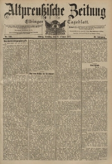 Altpreussische Zeitung, Nr. 245 Dienstag 19 Oktober 1897, 49. Jahrgang