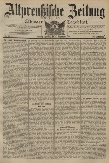 Altpreussische Zeitung, Nr. 260 Freitag 5 November 1897, 49. Jahrgang