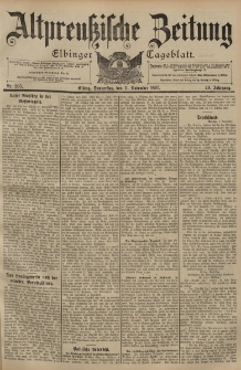Altpreussische Zeitung, Nr. 265 Donnerstag 11 November 1897, 49. Jahrgang