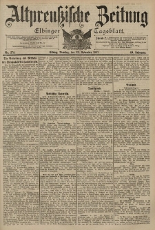 Altpreussische Zeitung, Nr. 274 Dienstag 23 November 1897, 49. Jahrgang