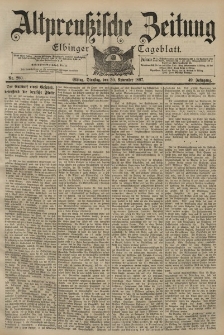 Altpreussische Zeitung, Nr. 280 Dienstag 30 November 1897, 49. Jahrgang