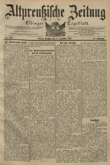 Altpreussische Zeitung, Nr. 289 Freitag 10 Dezember 1897, 49. Jahrgang