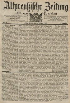 Altpreussische Zeitung, Nr. 291 Sonntag 12 Dezember 1897, 49. Jahrgang