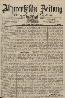 Altpreussische Zeitung, Nr. 292 Dienstag 14 Dezember 1897, 49. Jahrgang