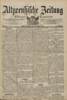 Altpreussische Zeitung, Nr. 305 Donnerstag 30 Dezember 1897, 49. Jahrgang