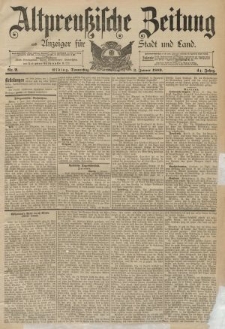 Altpreussische Zeitung, Nr. 2 Donnerstag 3 Januar 1889, 41. Jahrgang