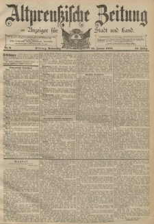Altpreussische Zeitung, Nr. 9 Freitag 11 Januar 1889, 41. Jahrgang