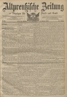 Altpreussische Zeitung, Nr. 10 Sonnabend 12 Januar 1889, 41. Jahrgang