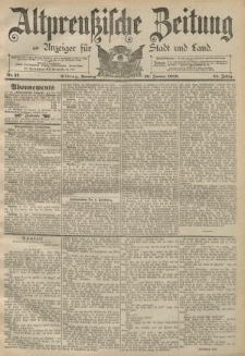Altpreussische Zeitung, Nr. 17 Sonntag 20 Januar 1889, 41. Jahrgang