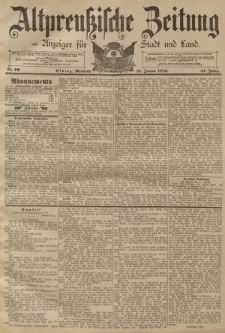 Altpreussische Zeitung, Nr. 19 Mittwoch 23 Januar 1889, 41. Jahrgang
