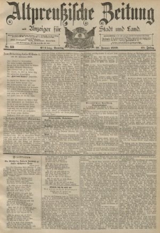 Altpreussische Zeitung, Nr. 23 Sonntag 27 Januar 1889, 41. Jahrgang
