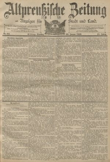 Altpreussische Zeitung, Nr. 24 Dienstag 29 Januar 1889, 41. Jahrgang