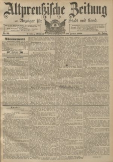 Altpreussische Zeitung, Nr. 25 Mittwoch 30 Januar 1889, 41. Jahrgang