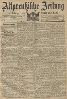 Altpreussische Zeitung, Nr. 27 Freitag 1 Februar 1889, 41. Jahrgang
