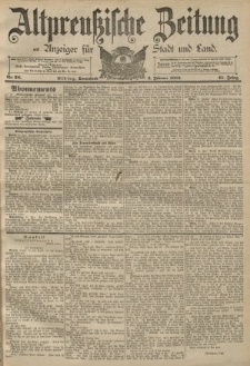 Altpreussische Zeitung, Nr. 28 Sonnabend 2 Februar 1889, 41. Jahrgang