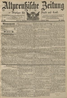 Altpreussische Zeitung, Nr. 29 Sonntag 3 Februar 1889, 41. Jahrgang