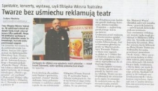 Twarze, koncerty, wystawy, czyli Elbląska Wiosna Teatralna : Twarze bez uśmiechu reklamują teatr