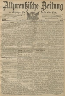 Altpreussische Zeitung, Nr. 43 Mittwoch 20 Februar 1889, 41. Jahrgang
