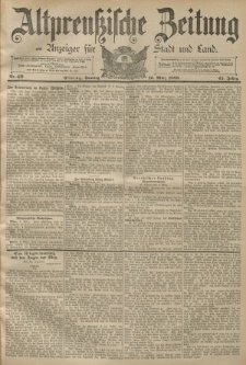 Altpreussische Zeitung, Nr. 59 Sonntag 10 März 1889, 41. Jahrgang
