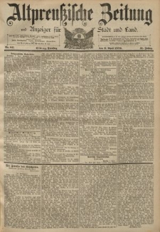 Altpreussische Zeitung, Nr. 84 Dienstag 9 April 1889, 41. Jahrgang