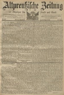 Altpreussische Zeitung, Nr. 88 Sonnabend 13 April 1889, 41. Jahrgang