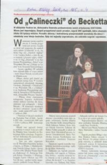 Od "Calineczki" do Becketta - wycinek prasowy