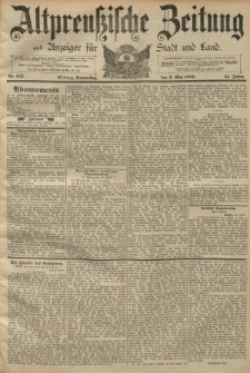 Altpreussische Zeitung, Nr. 102 Donnerstag 2 Mai 1889, 41. Jahrgang