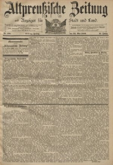 Altpreussische Zeitung, Nr. 119 Donnerstag 23 Mai 1889, 41. Jahrgang