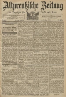 Altpreussische Zeitung, Nr. 122 Sonntag 26 Mai 1889, 41. Jahrgang