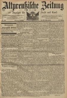 Altpreussische Zeitung, Nr. 123 Dienstag 28 Mai 1889, 41. Jahrgang