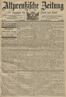 Altpreussische Zeitung, Nr. 125 Donnerstag 30 Mai 1889, 41. Jahrgang