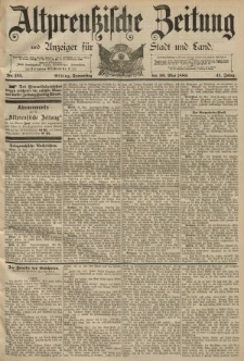 Altpreussische Zeitung, Nr. 125 Donnerstag 30 Mai 1889, 41. Jahrgang