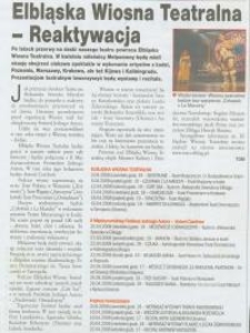 Elbląska Wiosna Teatralna - Reaktywacja