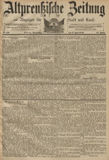 Altpreussische Zeitung, Nr. 130 Donnerstag 6 Juni 1889, 41. Jahrgang