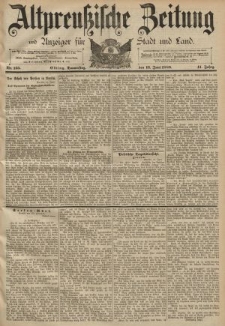 Altpreussische Zeitung, Nr. 135 Donnerstag 13 Juni 1889, 41. Jahrgang