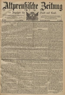 Altpreussische Zeitung, Nr. 136 Freitag 14 Juni 1889, 41. Jahrgang