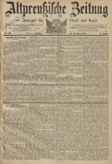 Altpreussische Zeitung, Nr. 139 Dienstag 18 Juni 1889, 41. Jahrgang